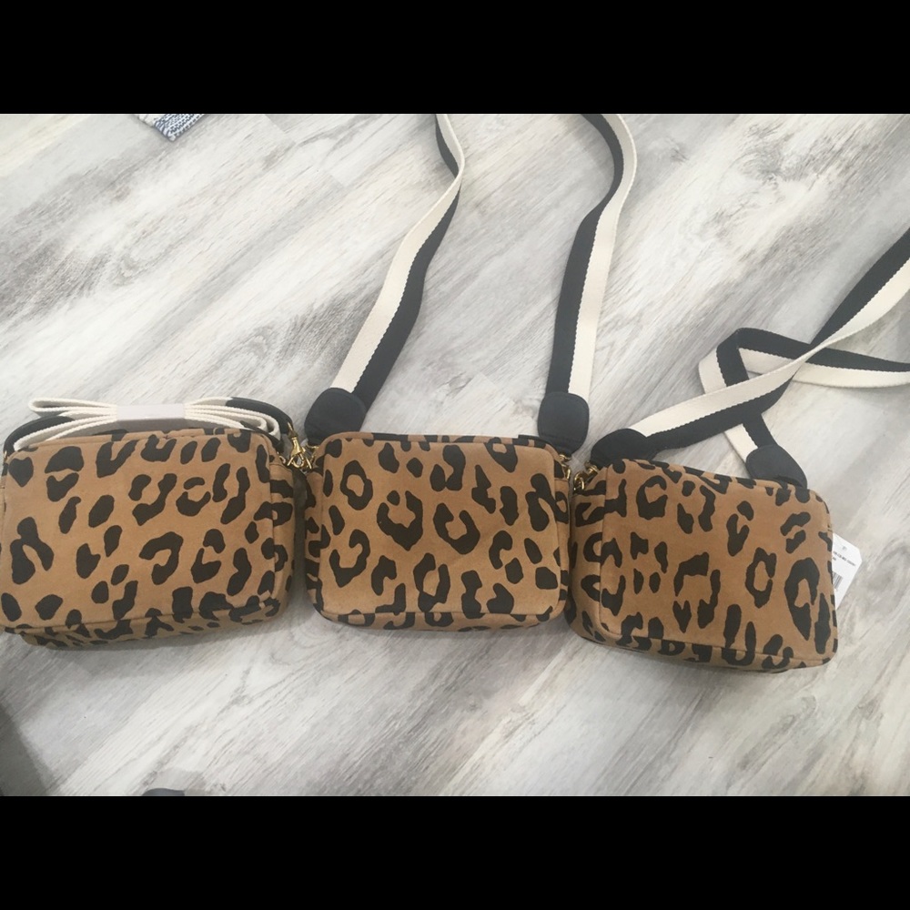 Clare V Midi Suede Leopard Sac Crossbody Clutch - Picture 10 of 13